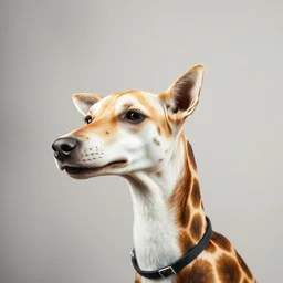 a dog with long neck like giraffe