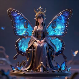 shrine for butterfly gods. award - winning 3 d anime by an indie studio, heavily stylized, rimlighting, depth of field, limited palette, impressionism, chiaroscuro, bokeh.