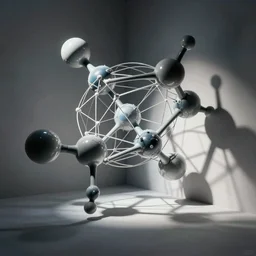 illusions, abstract art, moleculas, genom, artstation hq, in style of simon c page