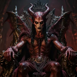 cinematic artwork film close up of satan sitting on his throne in hell by greg rutowski, cgi, 4 k, masterpiece