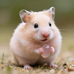 a hamster made of rose quartz