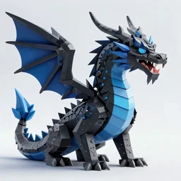 a majestic black and blue dragon, hd, 4k, trending on artstation, award winning, 8k, 4k, 4k, 4k, very very very detailed, high quality lowpoly art