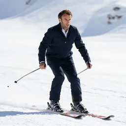emmanuel macron in les bronzes font du ski movie, full body shot, highly - detailed, sharp focus, award - winning