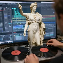 Photo of a Greek Statue of Antinous making high quality rips on FL Studio