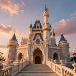 a beautiful and highly ornamented fantasy castle with lovely arches and bridges at sunset, cinematic view, epic sky, detailed, concept art, low angle, high detail, warm lighting, volumetric, godrays, vivid, beautiful, trending on artstation, by jordan grimmer, huge scene, grass, art greg rutkowski and alphonse mucha