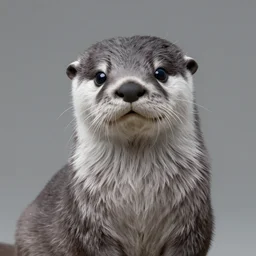portrait of anthropomorphic furry otter lutrine, grey fur, trending on artstation, furaffinity