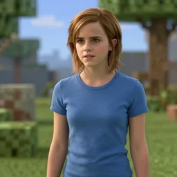 Movie still of Emma Watson in Minecraft