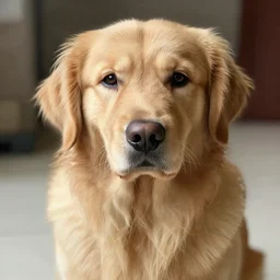 a photorealistic cat golden retriever hybrid