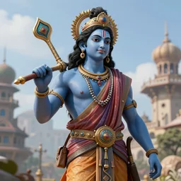 : krishna unrealengine ,hyper realism, high detail, octane render, 8k