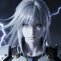 sakimi chan, battle armor, detailed face, white skin, dramatic lighting, tony sart, unreal engine, wind, lightning
