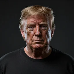 Donald Trump with Freddie Krueger body, realistic artstyle, wide shot, dramatic lighting, octane render, hyperrealistic, high quality, highly detailed, HD, beautiful, cinematic, 8k, unreal engine, facial accuracy, symmetrical