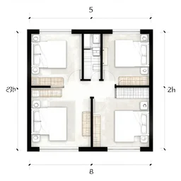 floor plan, second floor, technical drawing
