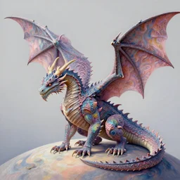 intricate highly detailed the dragon is on lonely planet, full body portrait,, high resolution uhd hyper realistic hyperdetailed 8 k pastel paint pour by peter mohrbacher