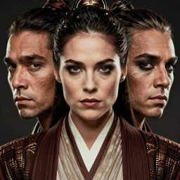 danny trejo female, jedi master, wearing the traditional jedi robe, beautiful and uniquely odd looking, detailed symmetrical close up portrait, intricate complexity, in the style of artgerm and ilya kuvshinov, magic the gathering, star wars art, danny trejo