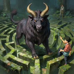 the minotaur in king midas'labyrinth portrait shinkai makoto key hideaki anno sakimichan stanley artgerm lau rossdraws james jean marc simonetti elegant highly detailed digital painting artstation