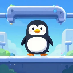 a penguin in a modern 2 d jump'n run video game