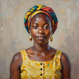 portrait of a cameroonian woman ( 3 5 ) from cameroon, an oil painting by ross tran and thomas kincade