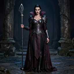 full body photo of angela white as a vampire warrior