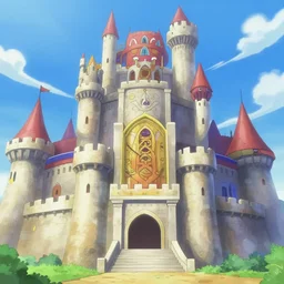 screenshot of a giant castle from the anime one piece