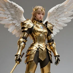 Concept art, angel knight girl in golden and cooper armor, artstation trending, octane render, cinematic, highly detailded