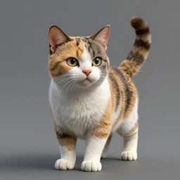 a prehistoric calico house cat, octane render