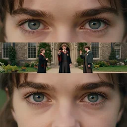 sharp, highly detailed, freeze frame, from a 2 0 1 9 sci fi color movie, set in 1 8 5 0 in an alternate universe, mid distant shot of three students practicing magic, outside the'school of magic ', 1 8 5 0 s era clothing, good cinematic lighting, in focus, detailed eyes, 3 5 mm macro lens, live action, award winning lighting, award winning photography