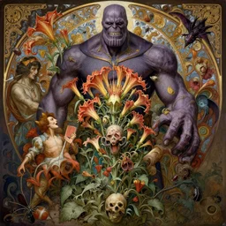 the platonic ideal of flowers, rotting, insects and praying of datura cletus kasady ultimate carnage thanos dementor wild hunt doctor manhattan chtulu nazgul mandelbulb davinci, d & d, fantasy, ego death, detailed, intricate, hyperrealism, intense, scary, decay, art by artgerm and greg rutkowski and alphonse mucha and giuseppe arcimboldo