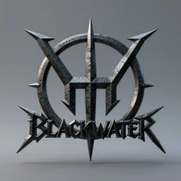 of itsnicethat , heavymetal blackwater logo , 3d render ,octane render, artstation