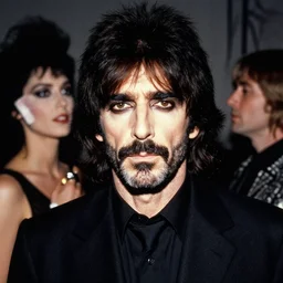 a close up portrait of young frank zappa with background scenery by juergen teller, iris van herpen rankin, ring - flash