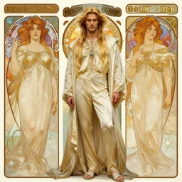 bradley james as lucifer morningstar, ornate long blond hair, whole body, natural lighting, path traced, highly detailed, high quality, digital painting, by gaston bussiere, craig mullins, alphonse mucha j. c. leyendecker