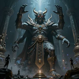 Ancient priest of the Eldritch gods summoning Cthulu through a temporal anomaly, 8k octane rendered, photo realistic, highly detailed, intricate