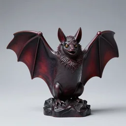 marble statue of a vampire bat, glossy, beautiful studio lighting