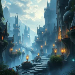 magical ethereal elven city, highly detailed, 4 k, hdr, award - winning, unreal engine 5, artstation