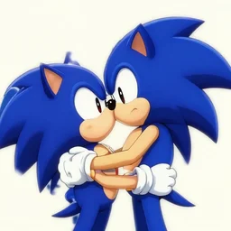 sonic and knuckles smooching each other. long passionate kiss, romantic, tender, 💋