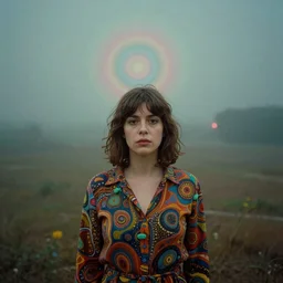 annie leibovitz portrait photography, psychedelic cosmic horror, wes anderson scene, wes anderson cinematography, atmospheric haze, film. film still, 1 6 mm cinematography. james jean