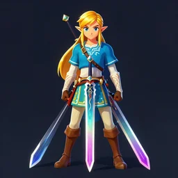 the master sword from zelda, trending on artstation, 8k, vibrant, gradient