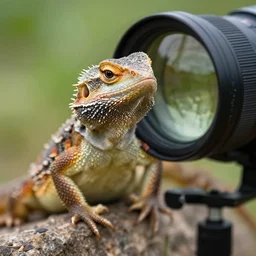 angry lizard looks into the lens, professional shooting, nation geographic style, many details, high quality, 8 k