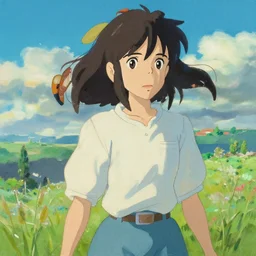 cel shaded, toon shaded style, anime key visual, concept art of anime girl, acrylic painting, trending on pixiv fanbox, palette knife and brush strokes, style of makoto shinkai jamie wyeth james gilleard edward hopper greg rutkowski studio ghibli in style of breath of the wild