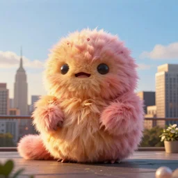 colossal fluffy tardigrade, new york, golden hour, fantasy, vivid colors, sharp focus, digital art, hyper - realistic, 4 k, unreal engine, highly detailed, hd, dramatic lighting by brom, trending on artstation
