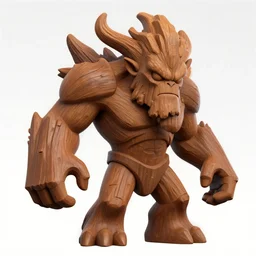 brown wooden treant festeroot raging oni head, stylized stl, 3 d render, activision blizzard style, hearthstone style, darksiders art style