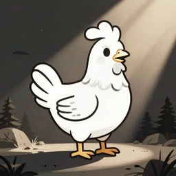 a cartoon chicken, vector line art