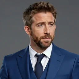 hearts of iron 4 leader portrait of ryan reynolds wearing a blue suit, 3 / 4 head, trending on artstation, highly detailed, character portrait, ylva ljungqvist, paradox interactive