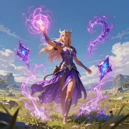 epic arcane magic, channeling arcane magicks on a beautiful sunny day, awesome and wonderous mystical energy, in an open field, d & d fantasy digital painting, hd, 4 k, 8 k