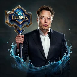 League of legend champion splash art of Elon musk