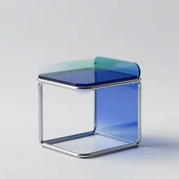 idea for furniture, stainless steel and color glass, trending on behance, keyshot rendering