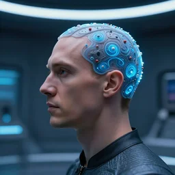 a person in a holodeck, eeg nodes on scalp, zen atmosphere, incredible futuristic detail, photography concept art, 1 6 k