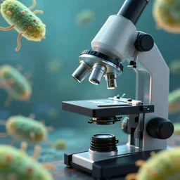 bacteria, microscope picture, high quality, photorealistic