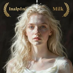 half human half milk, digital art,