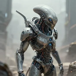 A Hyper-Detailed Alien, Future Tech :: Wide Angle Shot :: Depth of Field :: Art by Yongjae Choi ::