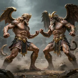 zeus fighting the titans